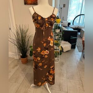 Floral Brown Maxi Dress